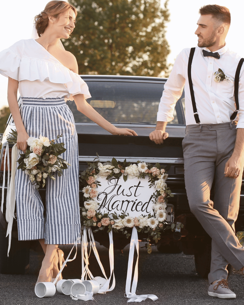 Plaque D’immatriculation De Mariage Personnalisable – Autocollant Avec Noms Et Date, Décoration Voiture